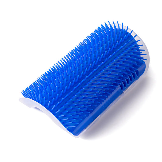 Coathaus Cat Self-Groomer Corner Brush in Ocean Blue