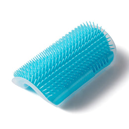 Coathaus Cat Self-Groomer Corner Brush in Sky Blue
