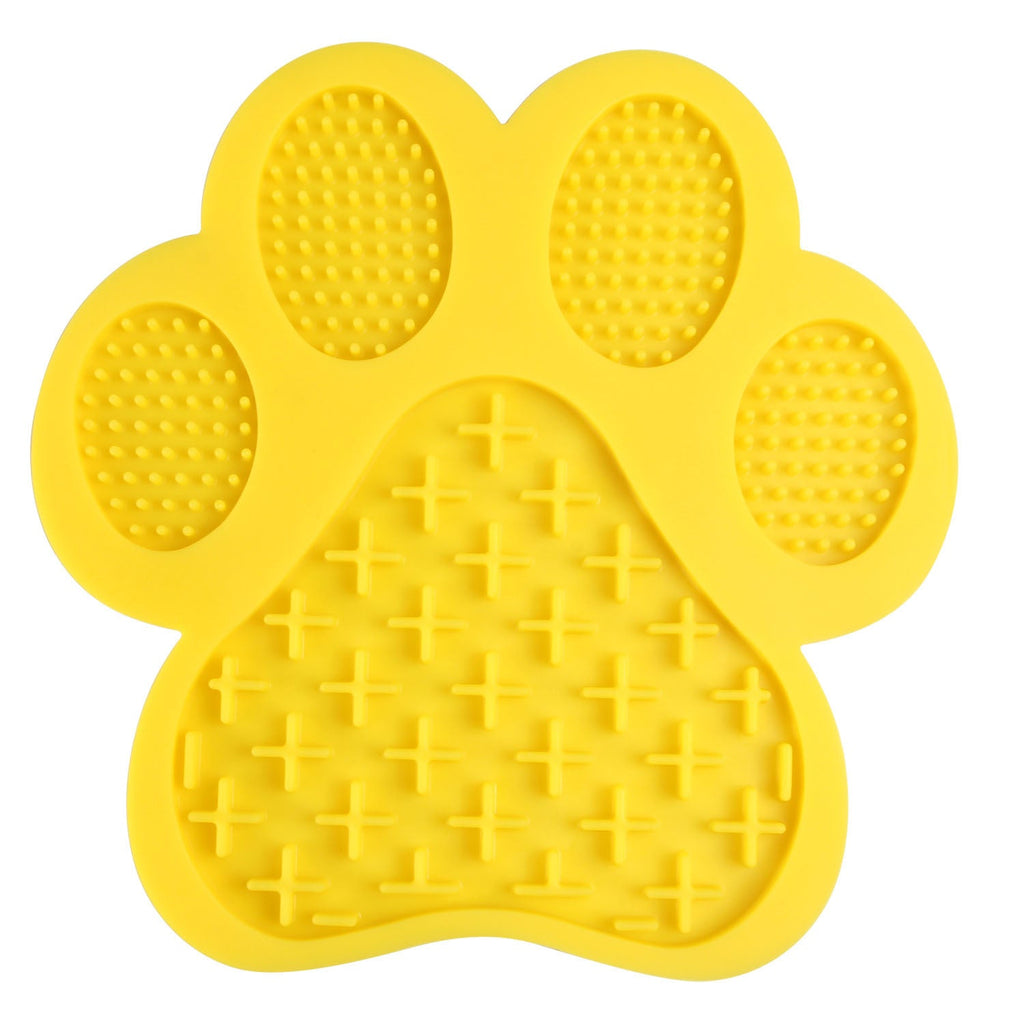 Paw lick mat in Butter Yellow, top view