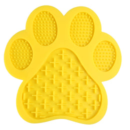 Paw lick mat in Butter Yellow, top view